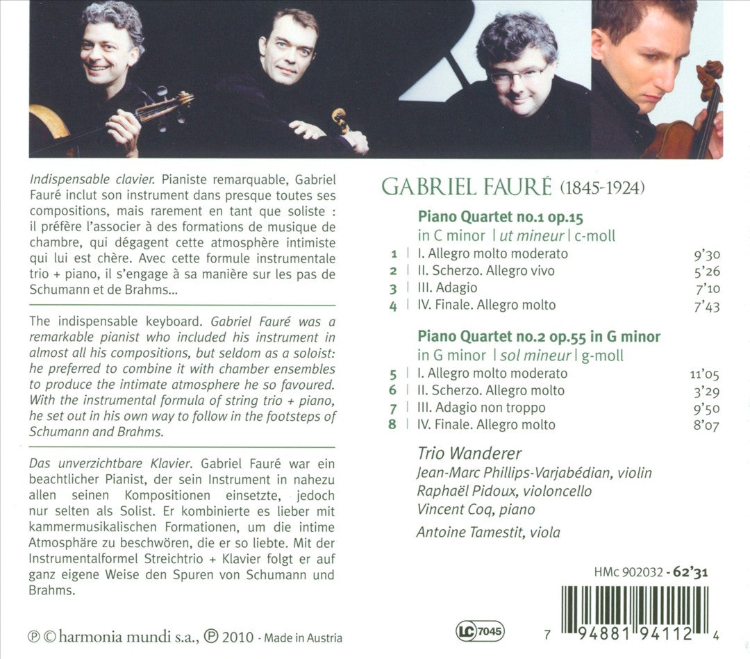 Fauré: Piano Quartets cover art