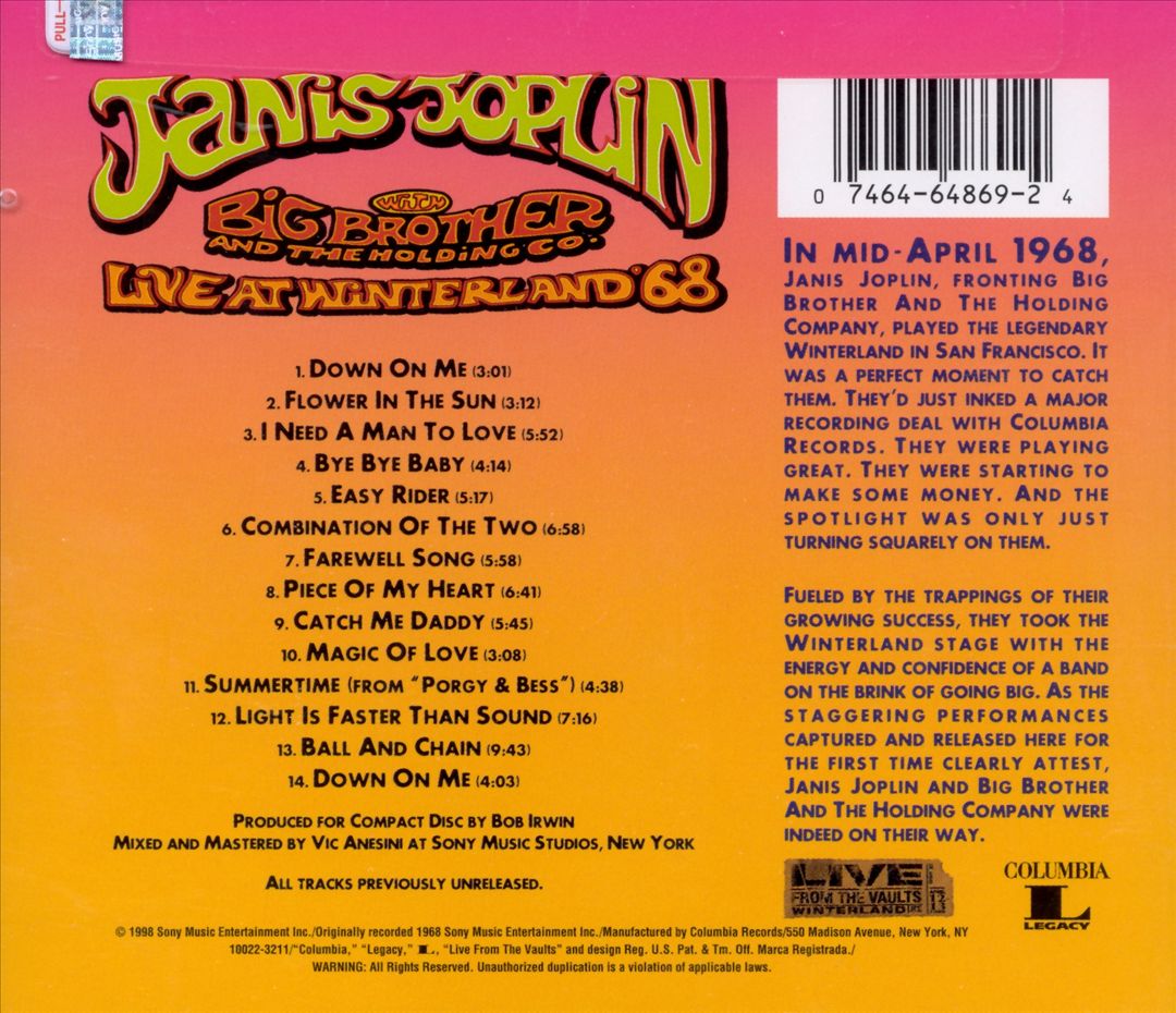 Live at Winterland '68 cover art
