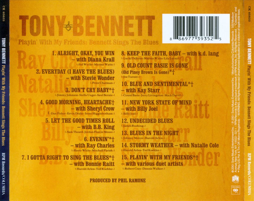 Playin' with My Friends: Bennett Sings the Blues cover art