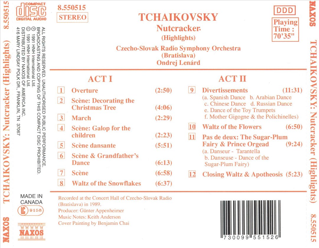 Tchaikovsky: Nutcracker (Highlights) cover art