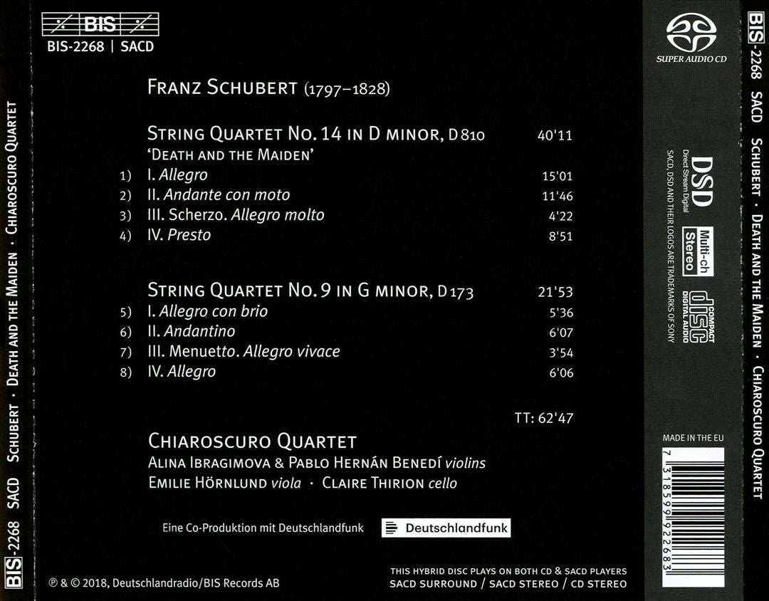 Schubert: String Quartets No. 14 in D minor 'Der Tod und das Mädchen', No. 9 in G minor cover art