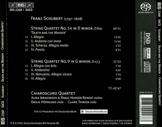 Schubert: String Quartets No. 14 in D minor 'Der Tod und das Mädchen', No. 9 in G minor cover art