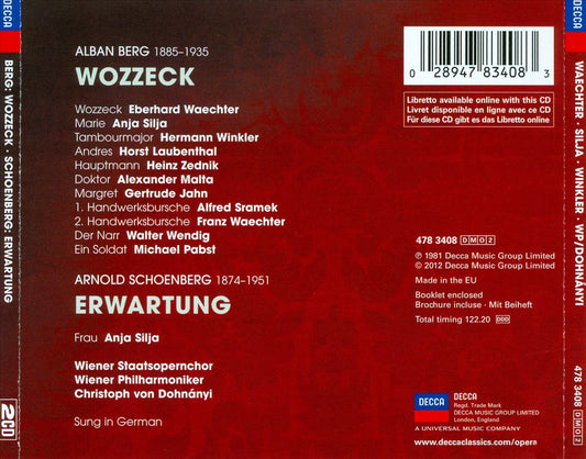 Alban Berg: Wozzeck; Arnold Schoenberg: Erwartung cover art