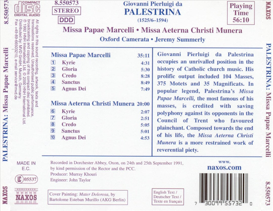 Palestrina: Missa Papae Marcelli cover art