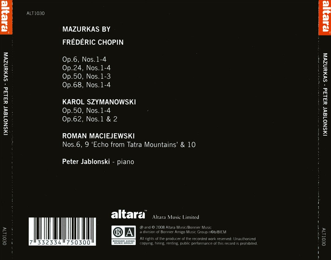 Chopin, Szymanowski, Maciejewski: Mazurkas cover art