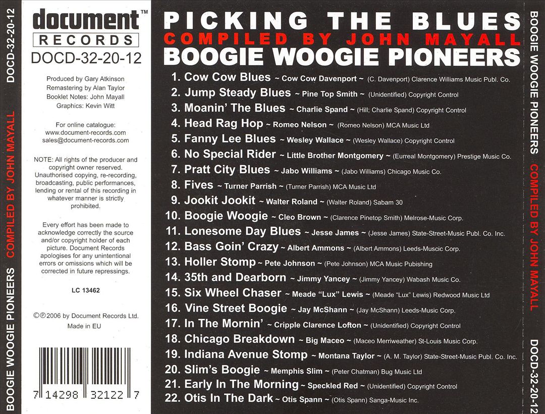 Picking the Blues: Boogie Woogie Pioneers cover art