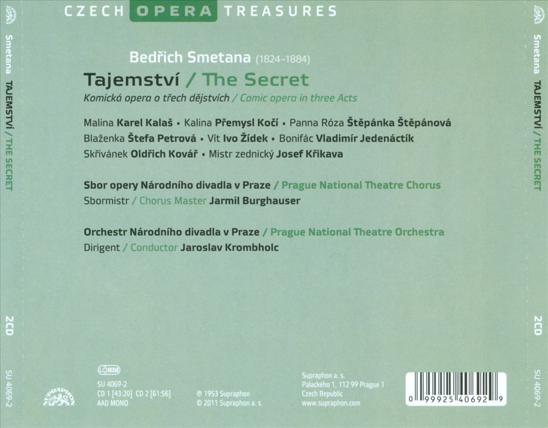 Bedrich Smetana: Tajemství (The Secret) cover art