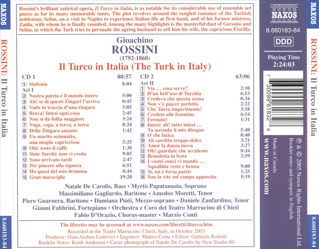 Rossini: Il Turco in Italia cover art