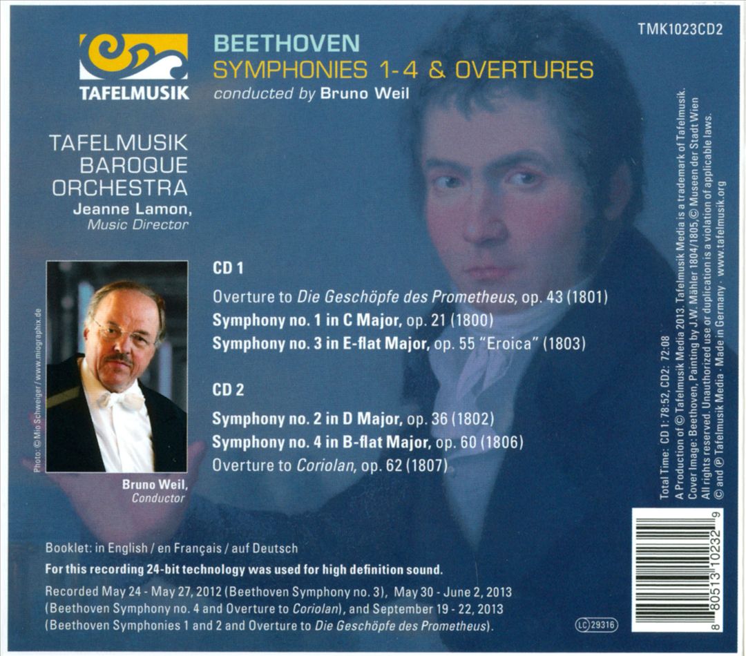 Beethoven: Symphonies 1-4 & Overtures cover art