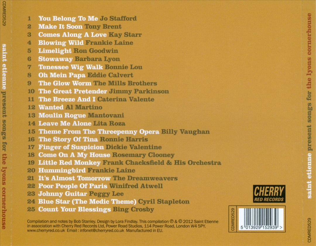 Saint Etienne Present Songs for the Lyons Cornerhouse cover art