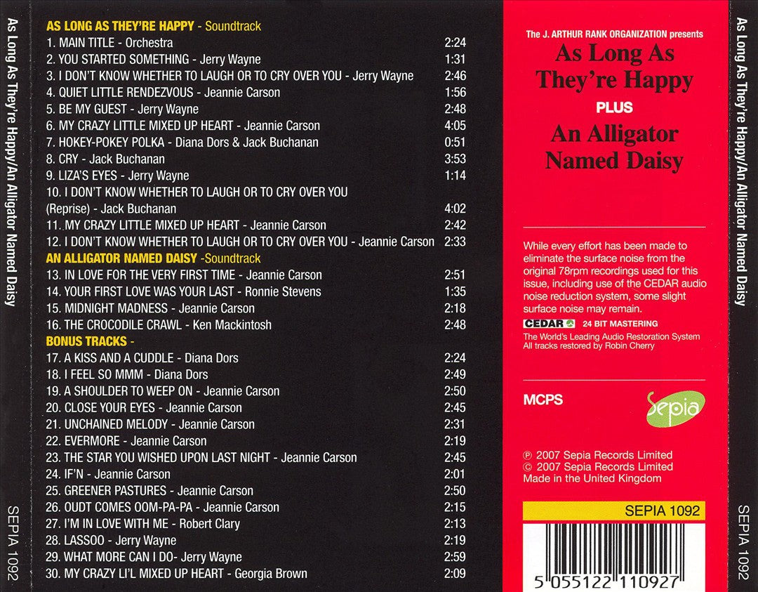 As Long As They're Happy and An Alligator Named Daisy [Original Motion Picture Soundtracks] cover art