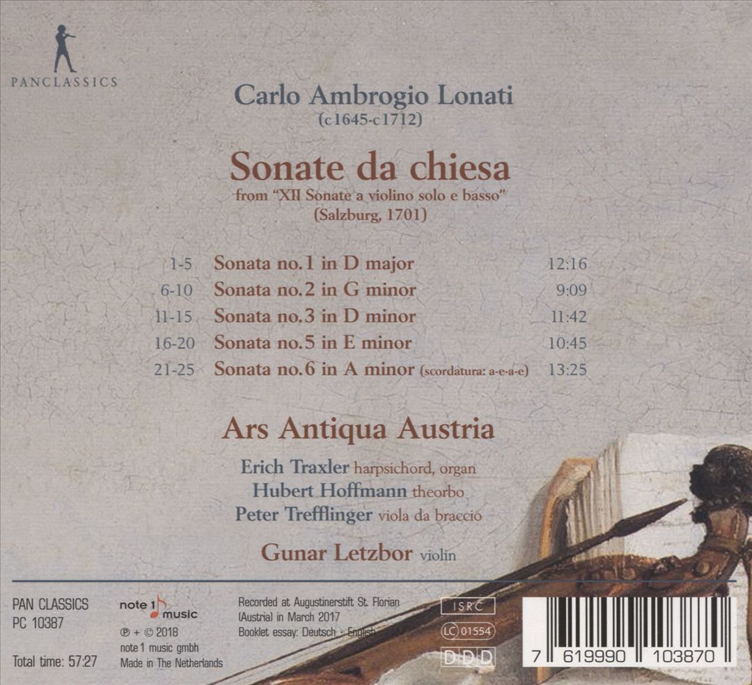 Carlo Ambrogio Lonati: Sonate da Chiesa (1701) cover art