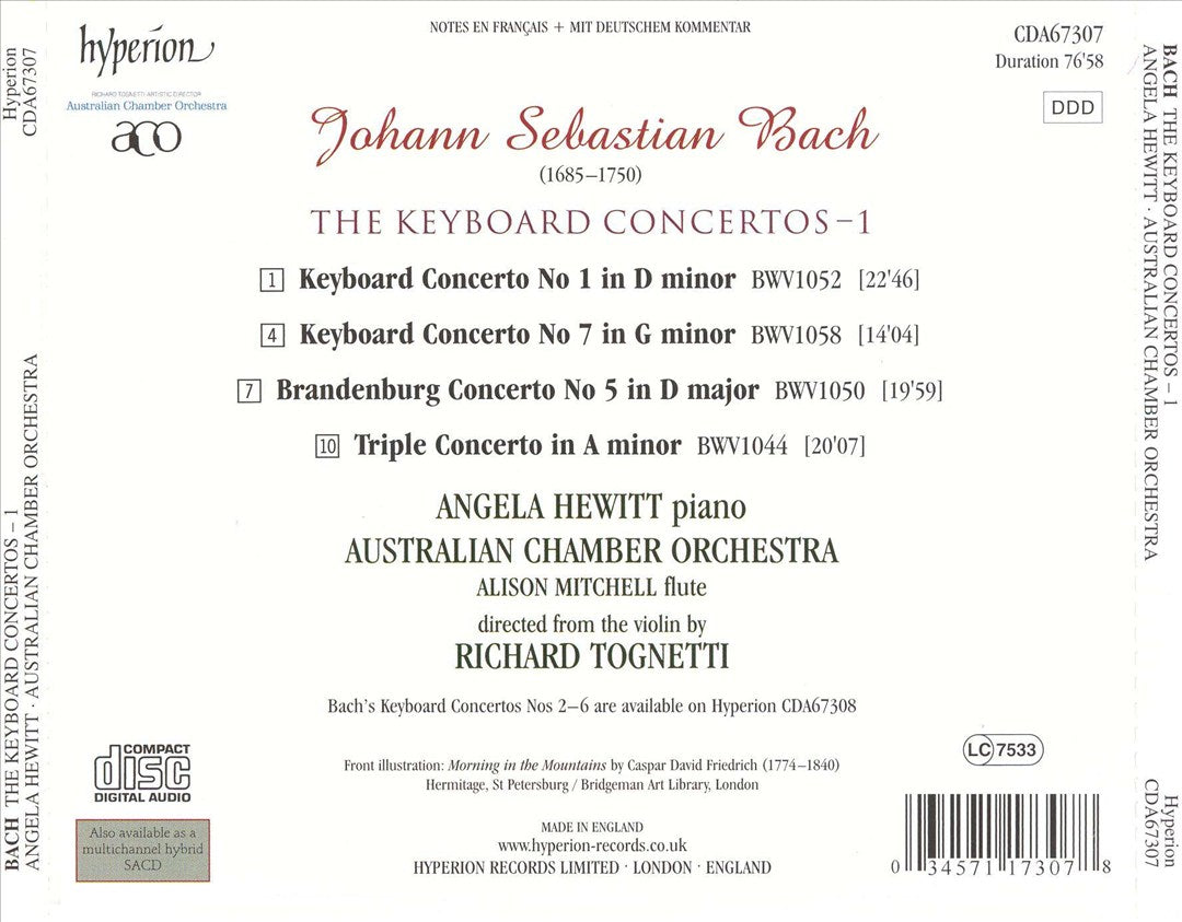 Bach: The Keyboard Concertos, Vol. 1 cover art