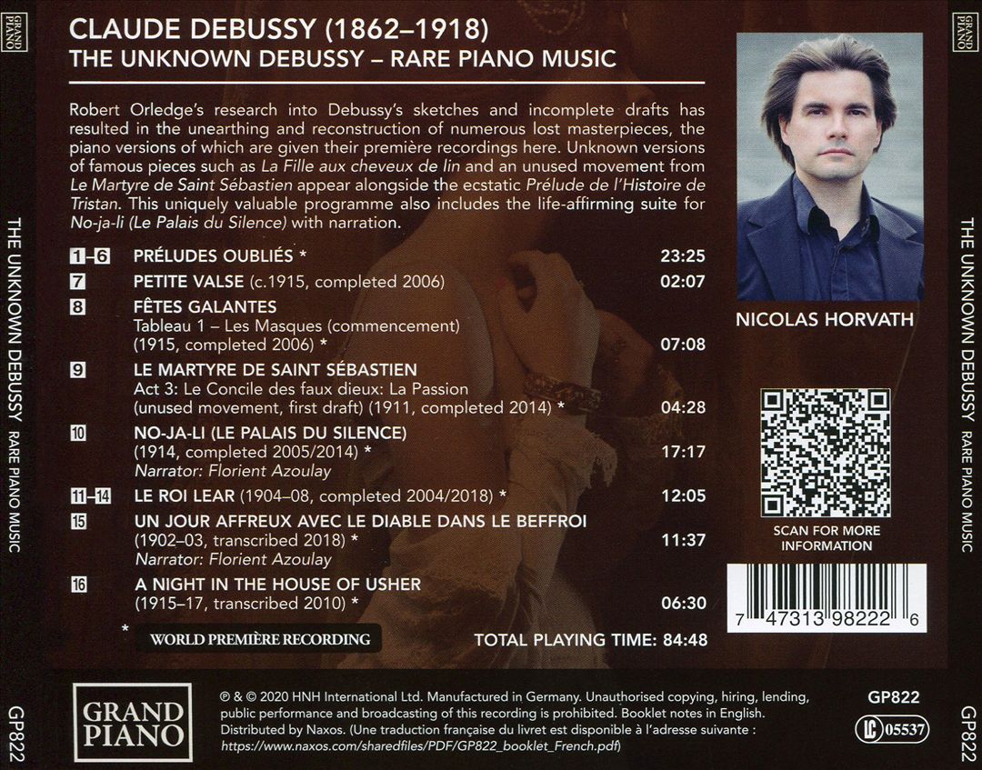 Unknown Debussy: Rare Piano Music cover art