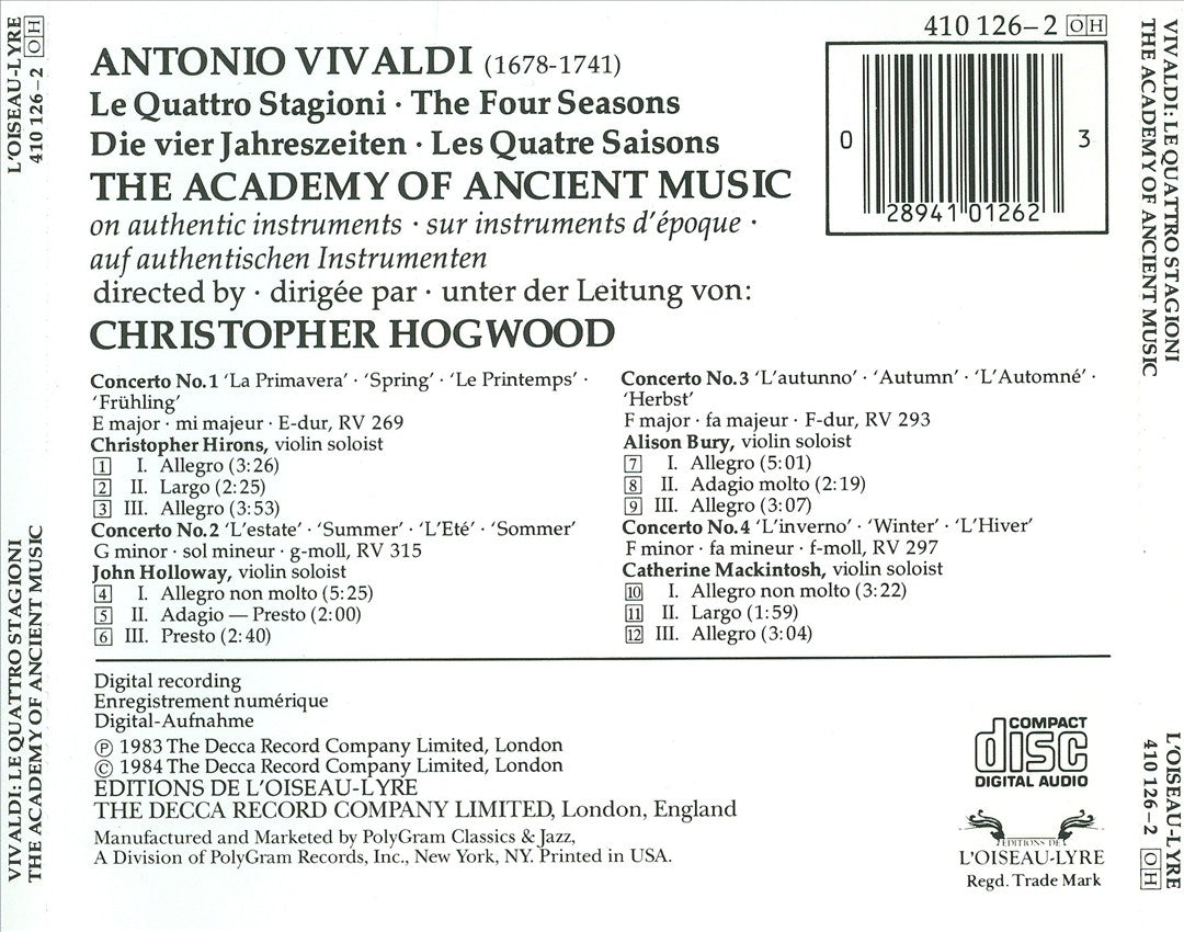 Vivaldi: Le Quattro Stagioni cover art
