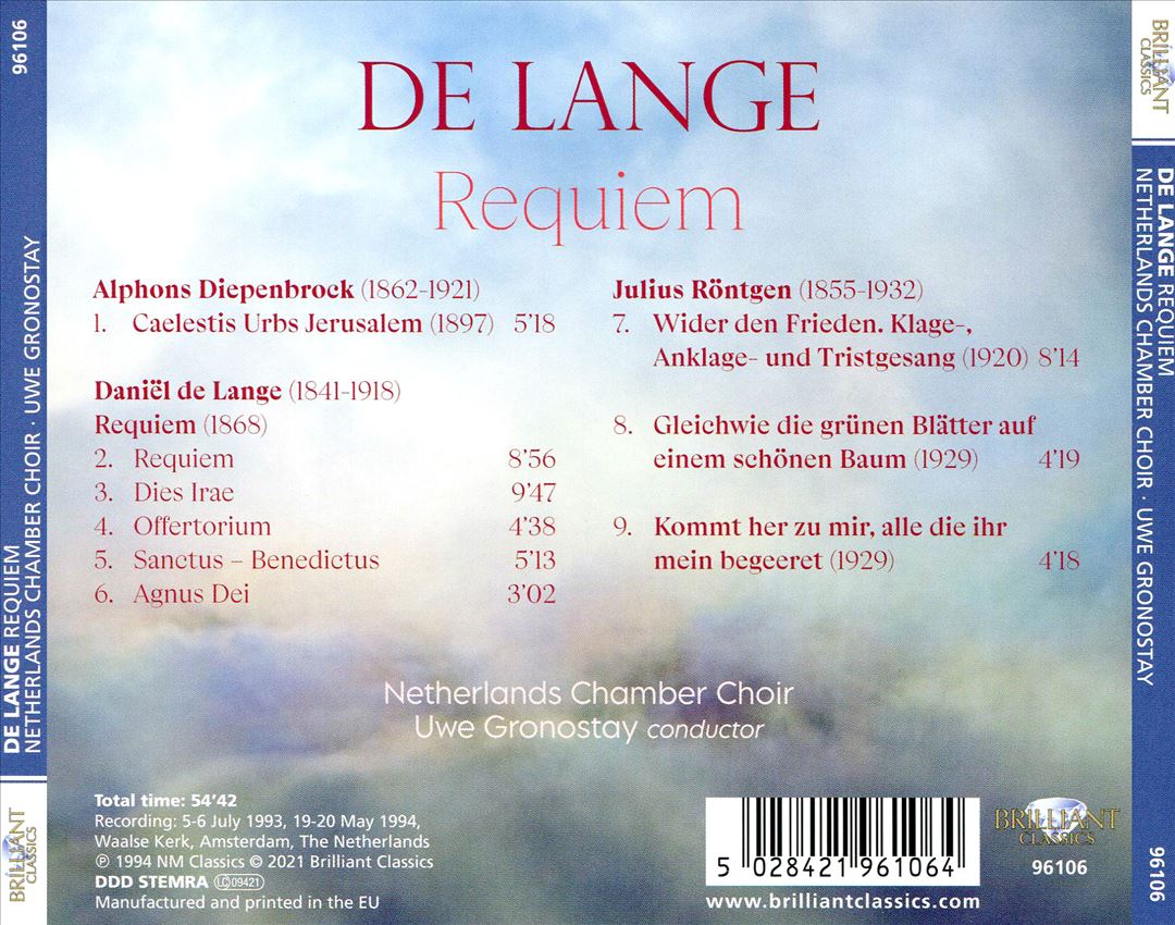De Lange: Requiem cover art
