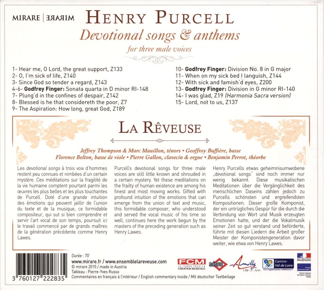 Purcell: Devotional songs & anthems cover art