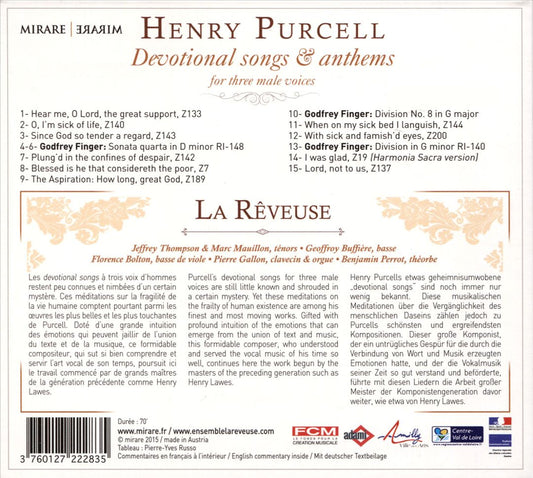 Purcell: Devotional songs & anthems cover art