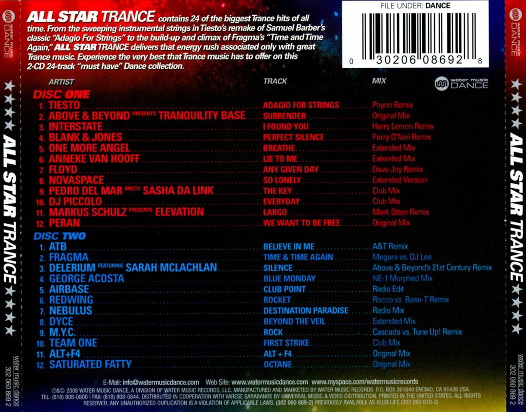 All Star Trance [Water Music] cover art