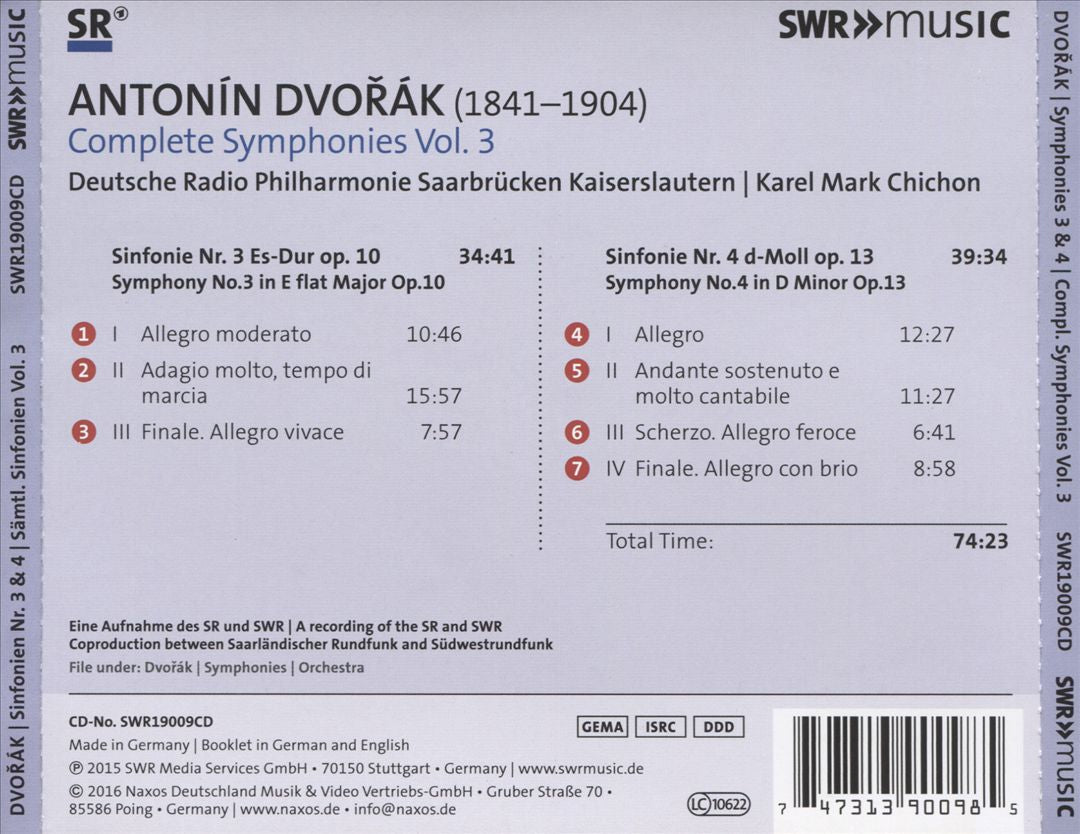 ANTONINDVORAKSYMPHONIESNOS34 cover art