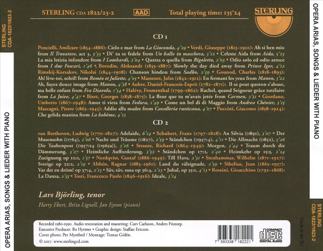 Art of Singing: A Tribute to David Björling, Vol. 1 cover art
