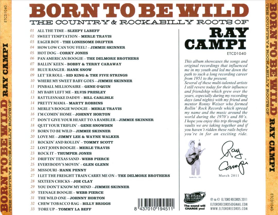 Born To Be Wild: The Country & Rockabilly Roots Of Ray Campi cover art
