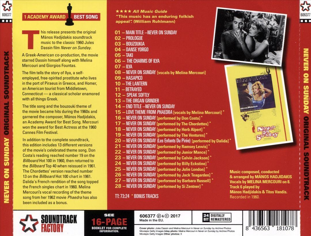 Never on Sunday cover art