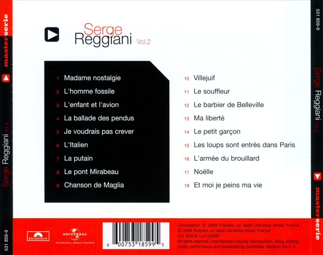 Serge Reggiani, Vol. 2 cover art