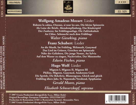 Mozart, Schubert, Wolf: Lieder cover art
