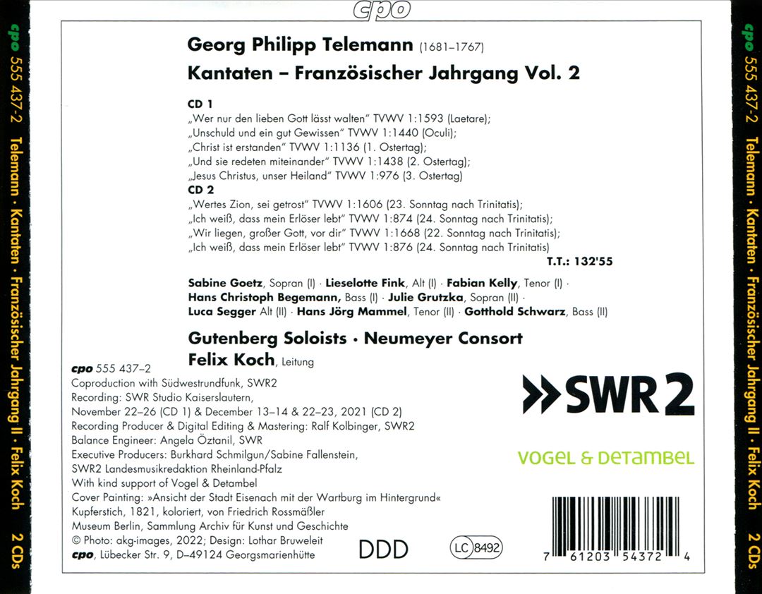 George Philipp Telemann: Completet Cantatas Vol. 2 - Französischer Jahrgang 1714/1715 cover art