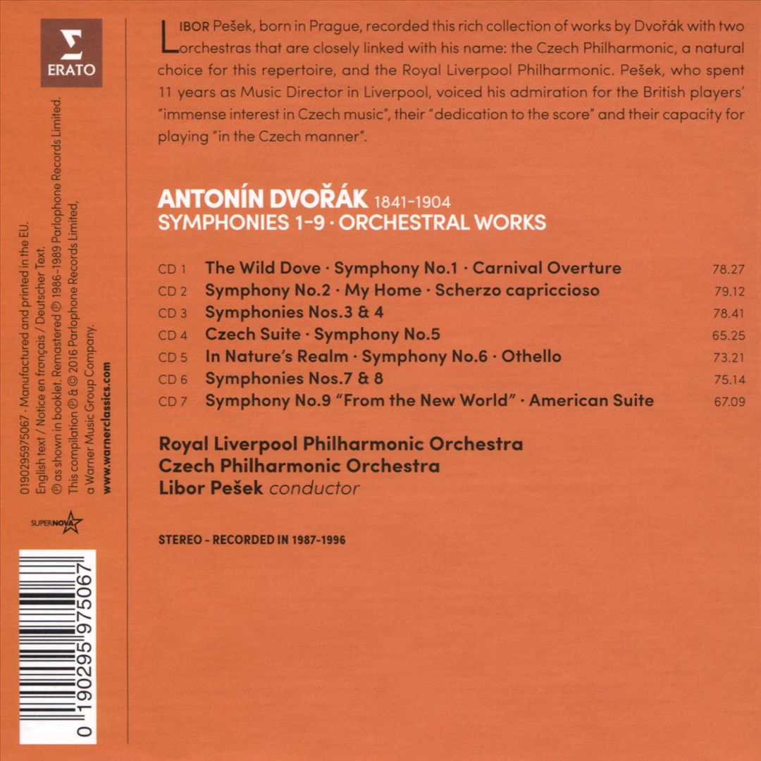 Dvorák: Symphonies 1-9; Orchestral Works [7 CDs] cover art