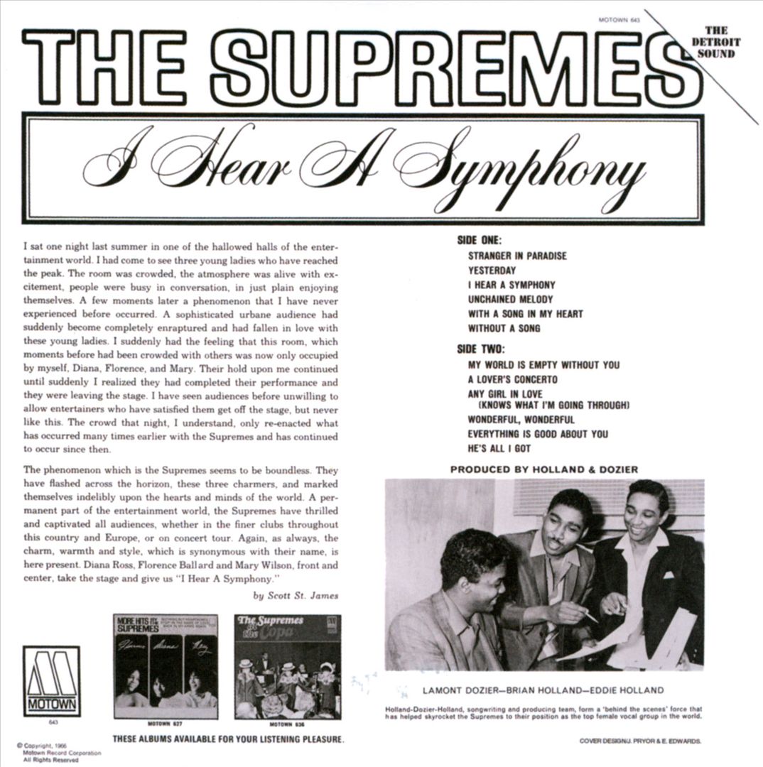 I Hear a Symphony [Remastered] [Limited Edition] cover art
