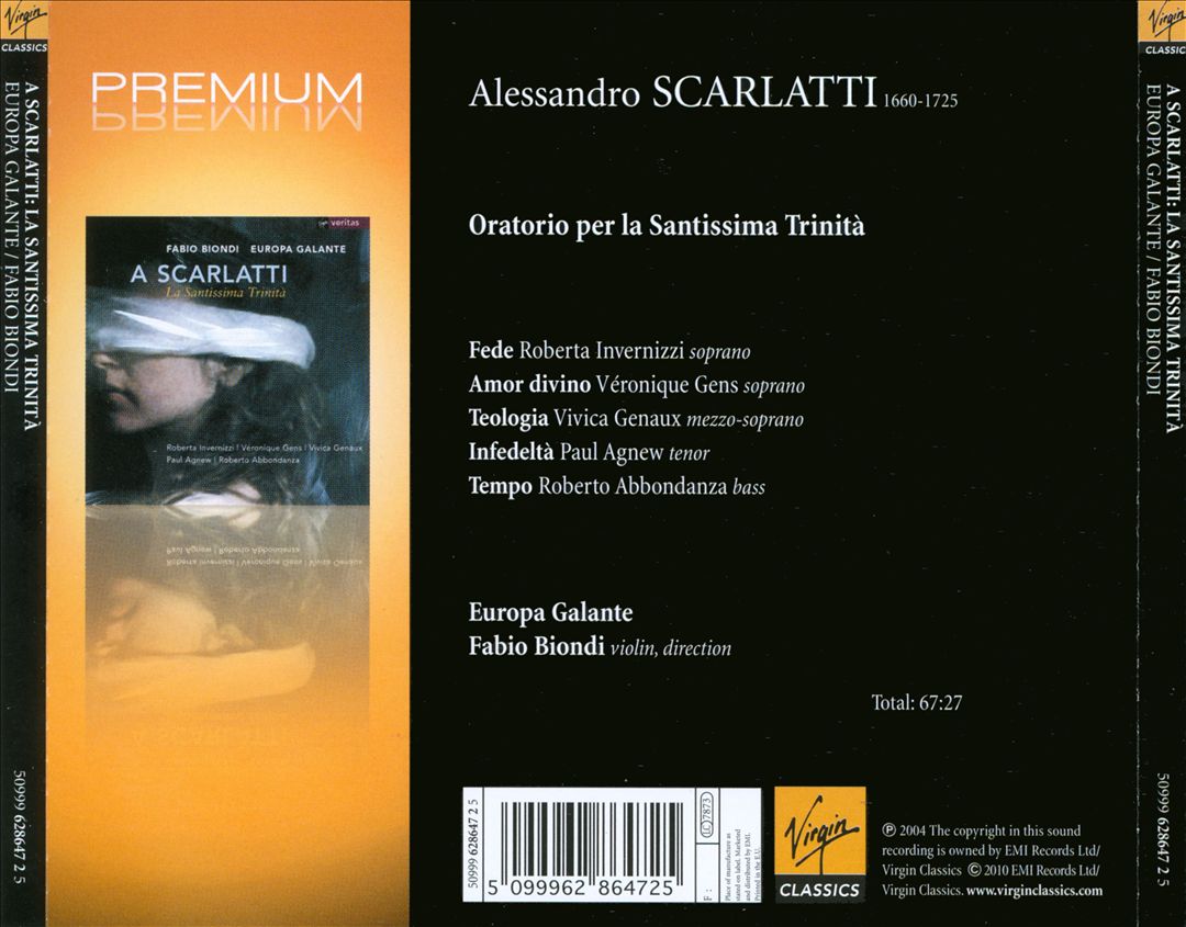 Alessandro Scarlatti: Oratorio per la Santissima Trinità cover art