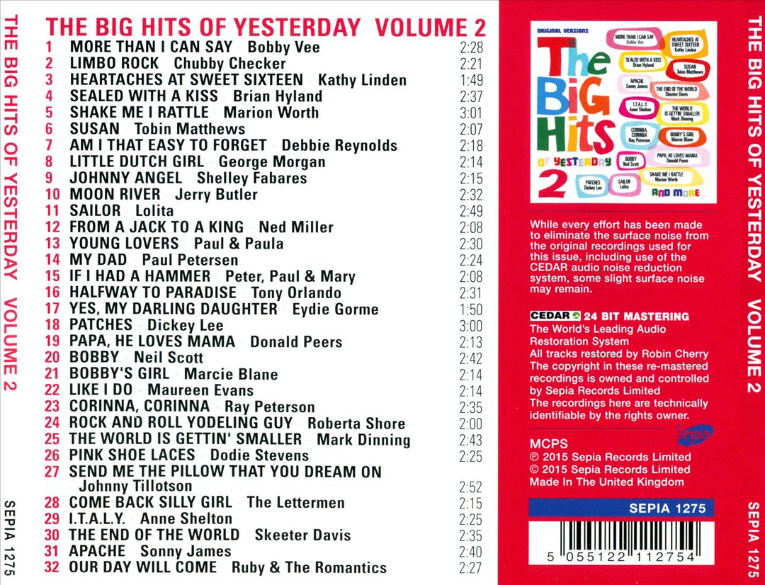 Big Hits of Yesterday, Vol. 2 cover art