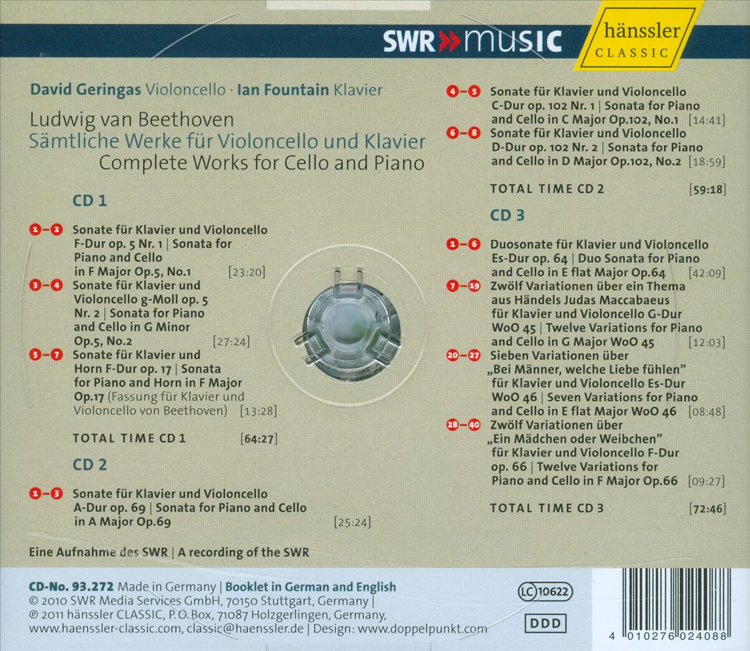 Ludwig van Beethoven: Sämtliche Werke für Violoncello und Klavier cover art