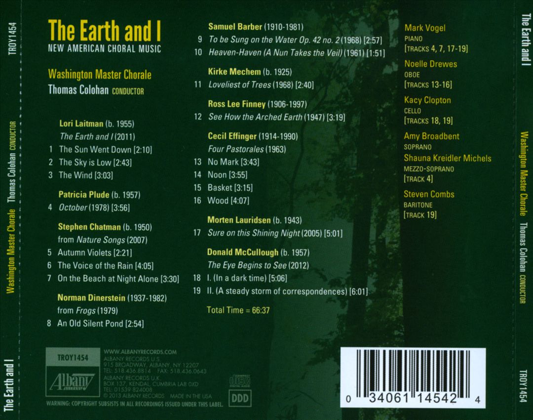 Earth & I: New American Choral Music cover art
