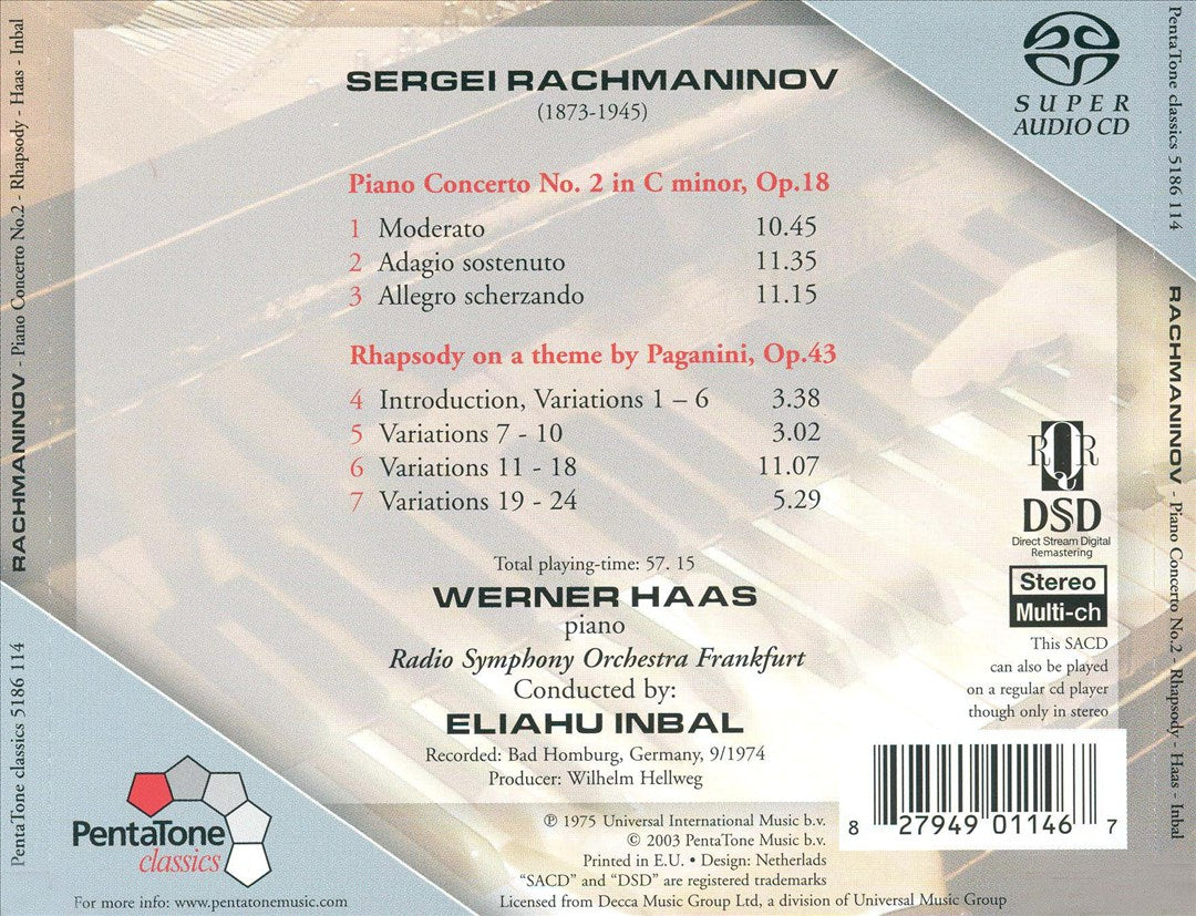 Rachmaninov: Piano Concerto No. 2; Rhapsody on a Theme by Paganini cover art