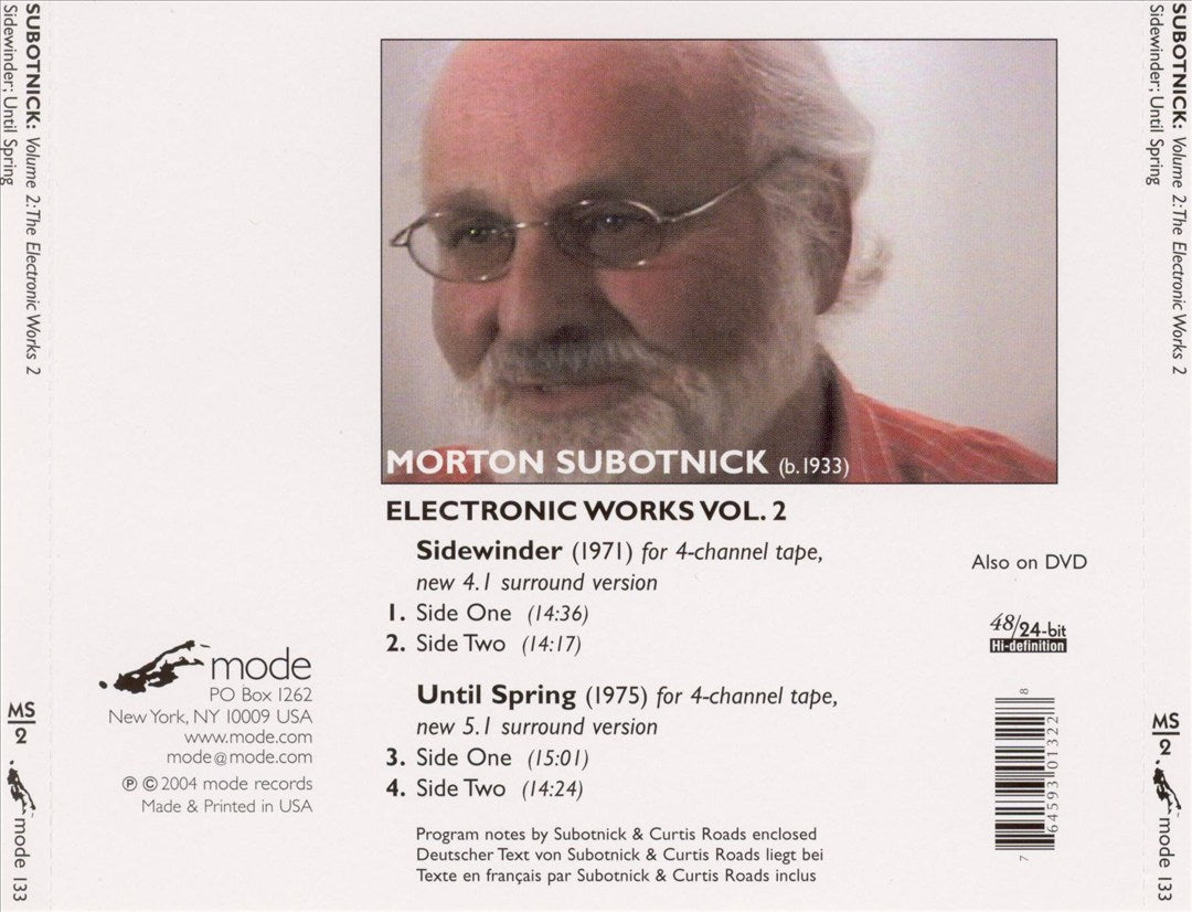 Morton Subotnick: Sidewinder; Until Spring cover art