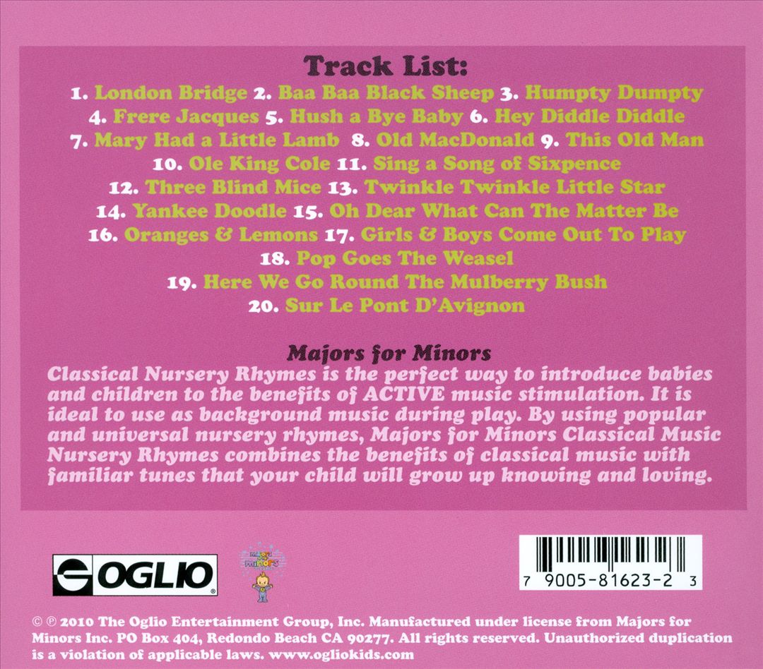 Majors For Minors, Vol. 1: Classical Music Nursery Rhymes cover art