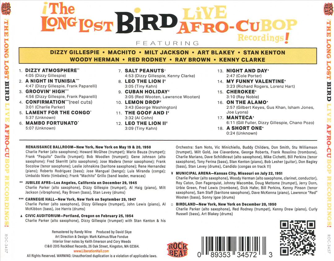 Afro Cuban Bop: The Long Lost Bird Live Recordings cover art