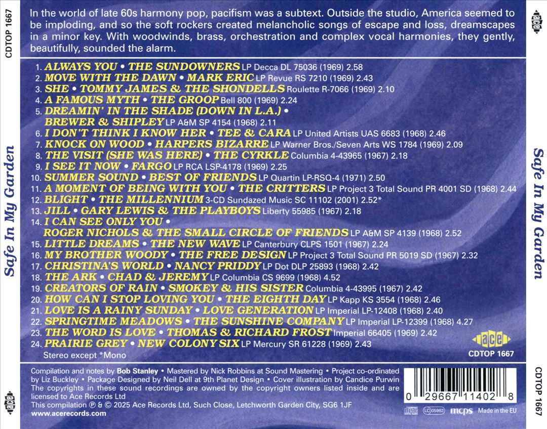 Safe in My Garden: American Pop in the Shadows 1967-1972  cover art