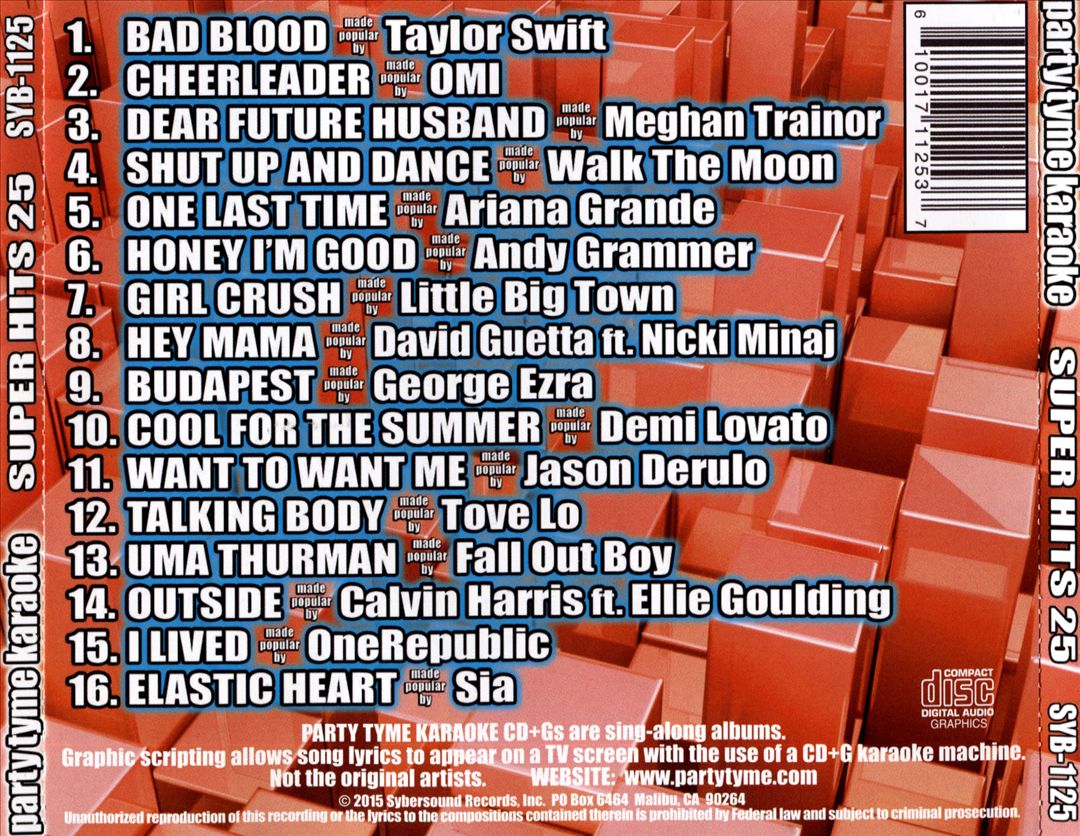 Party Tyme Karaoke: Super Hits, Vol. 25 cover art