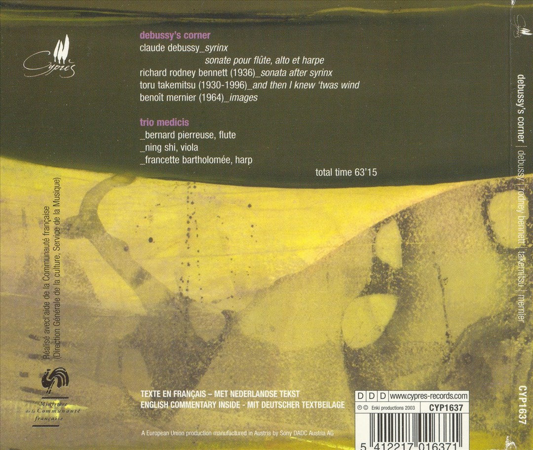Debussy's Corner: Works for flute, viola & harp cover art