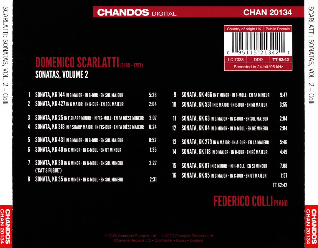 Domenico Scarlatti: Sonatas, Vol. 2 cover art