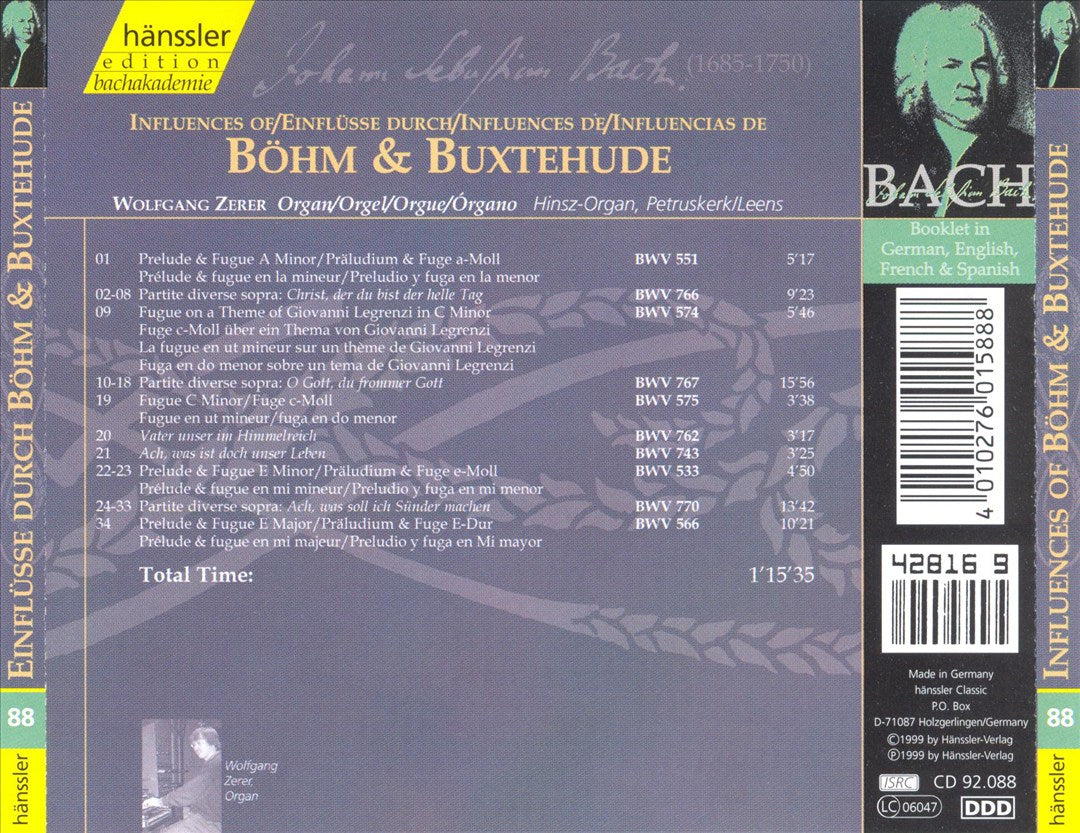 Bach: Influences of Böhm & Buxtehude cover art
