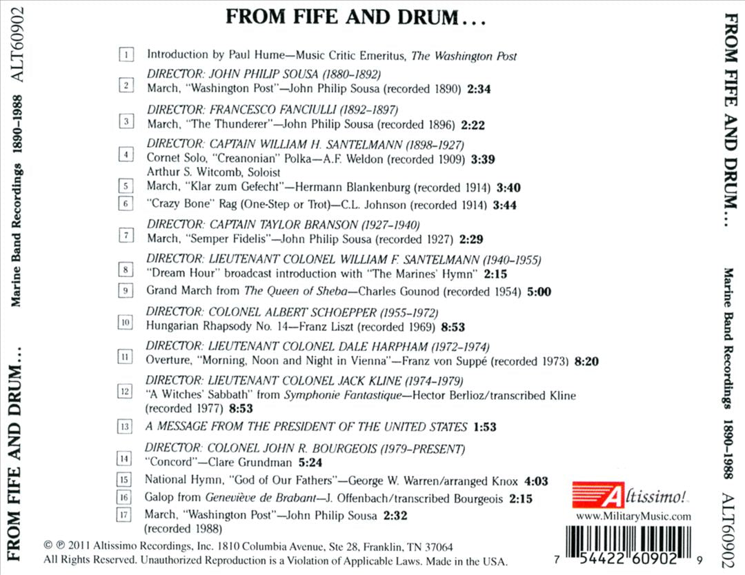 From Fife and Drum: Marine Band Recordings 1890-1988 cover art