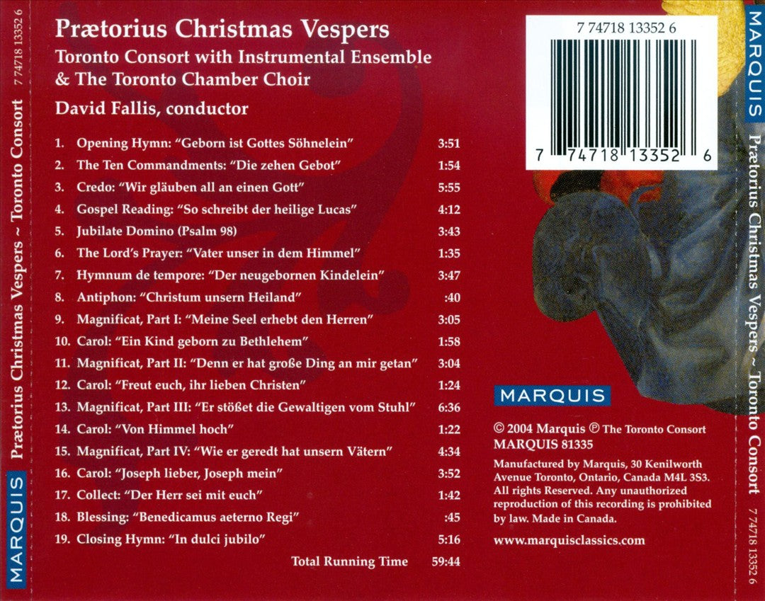 Praetorius Christmas Vespers cover art