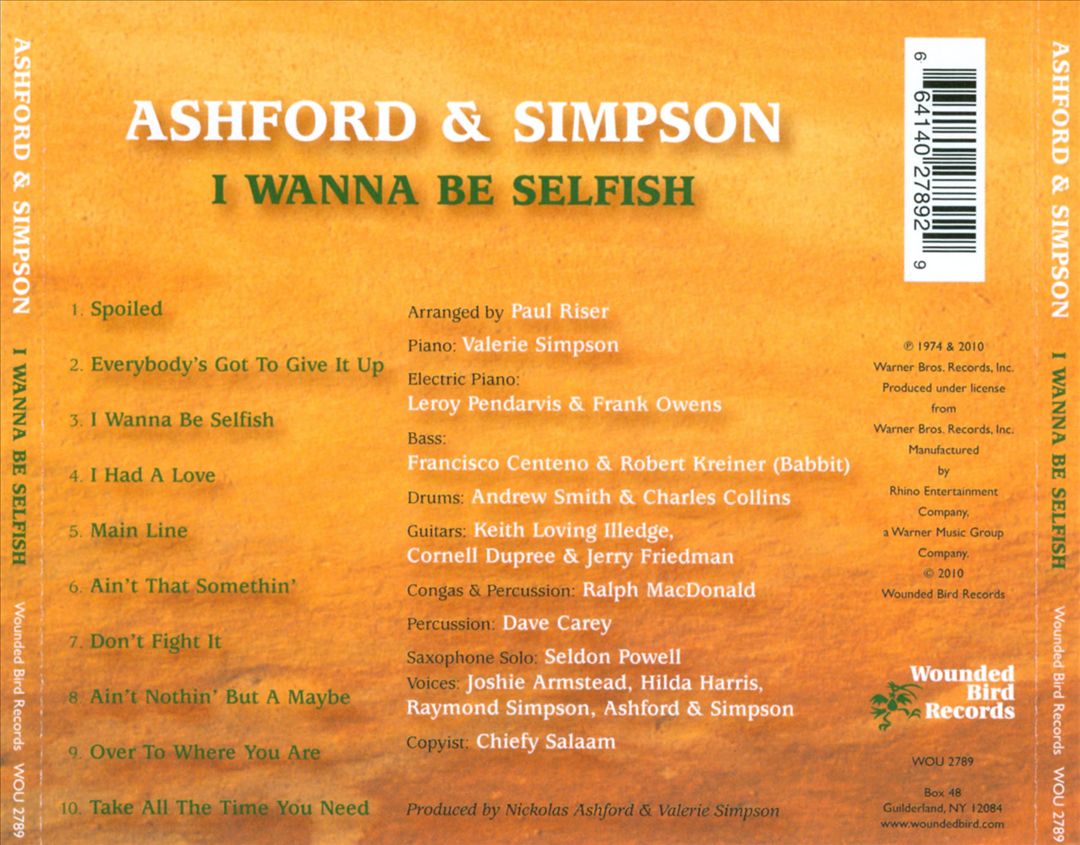 I Wanna Be Selfish cover art