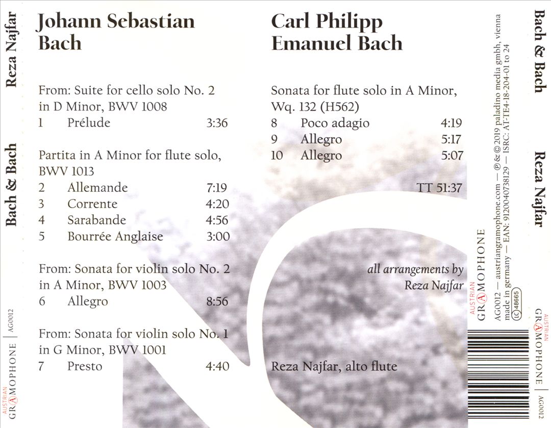 Bach & Bach: Pieces for Alto Flute cover art