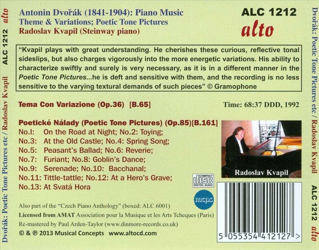 Dvorák: Theme & Variations; Poetic Tone Pictures cover art